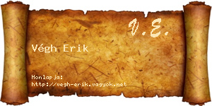 Végh Erik névjegykártya